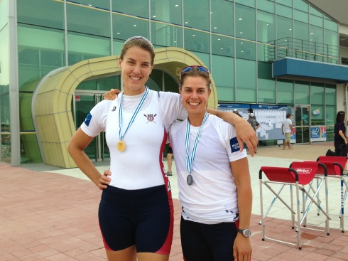 RBC's Emily Huelskamp and Hilary Saegar. Emily won a gold in the women's four. Hilary won silver in the women's lightweight quad.